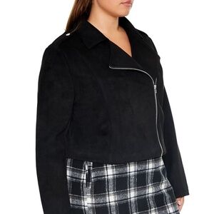 NEW Cropped Faux Suede Moto Jacket - XS (NTW)